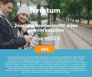 Ferratum.fi: Joustavin Tapa Nostaa 1-4.000 € Lainaa  Heti Tilille 24h. | Ferratum.fi!